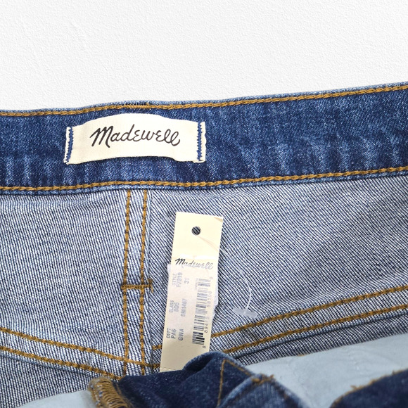 Madewell Medium Wash High-Rise Denim Shorts Size 31 NWT Raw Hem Rolled Cutoffs - Picture 6 of 11